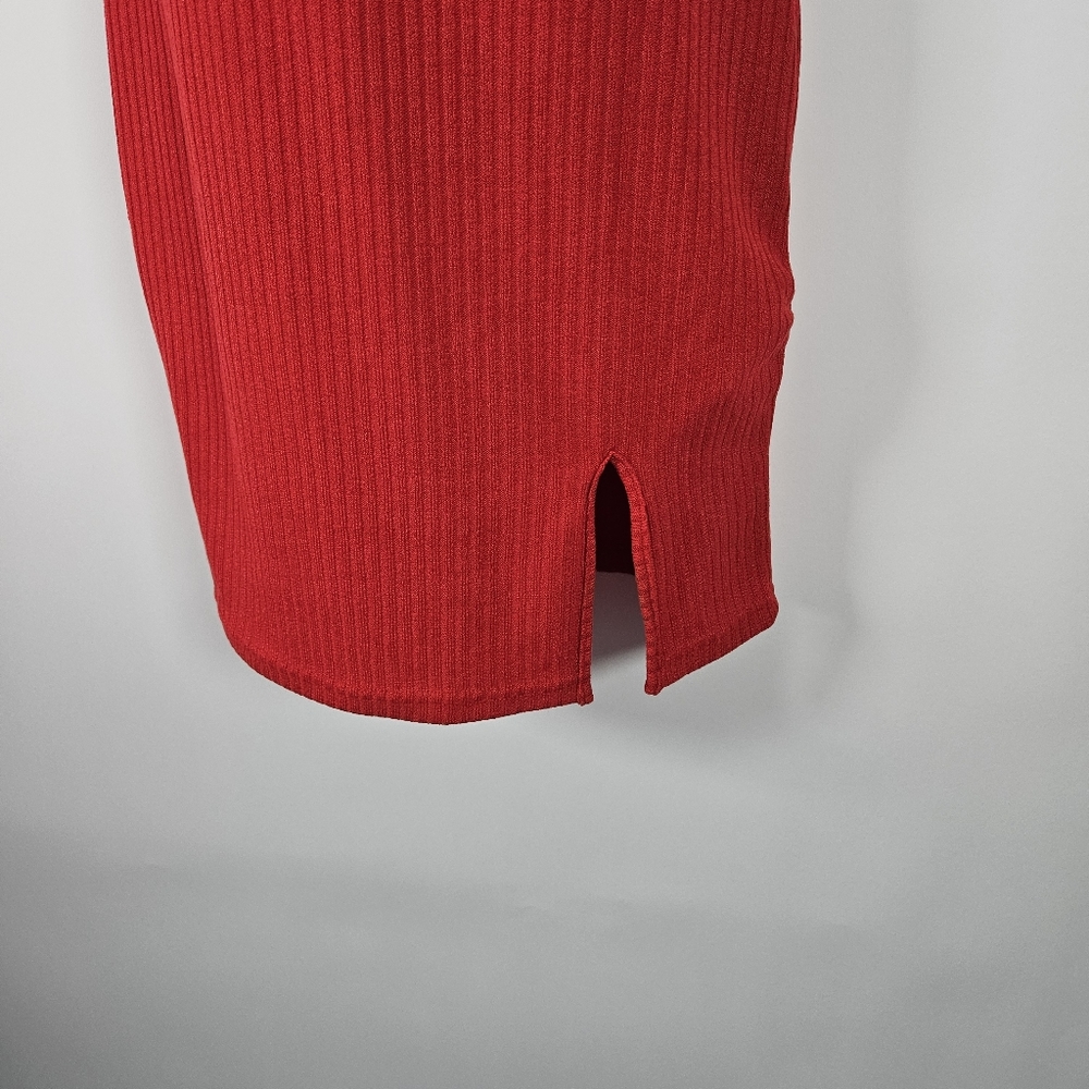 Shein Dress Red Size 6 Medium Bodycon With Front Slit New Without Tags - Picture 6 of 7